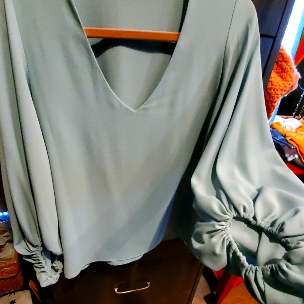 VICI sage colored blouse